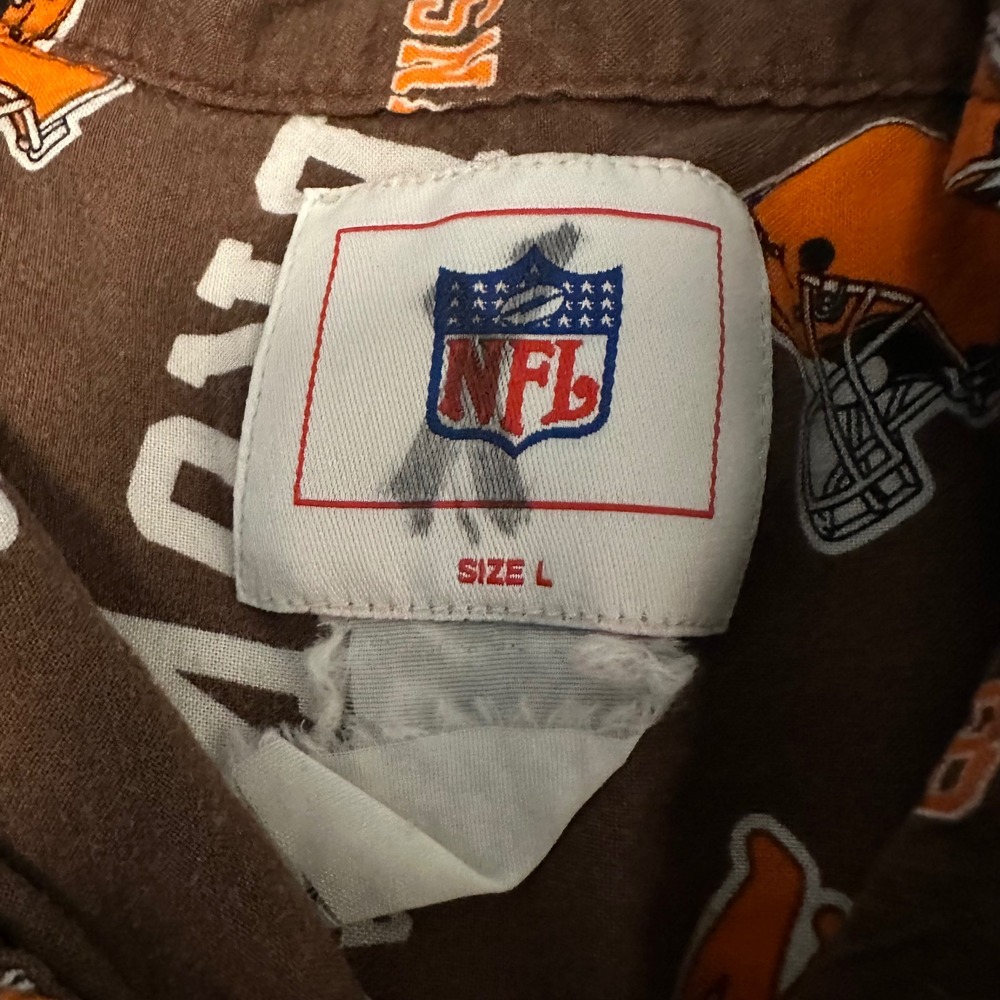 Vintage NFL Cleveland Browns All Over Print Button Down Shirt Mens Large DB70 - Picture 2 of 7